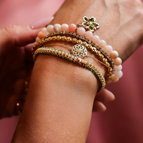 Opal Bead Periwinkle Bracelet