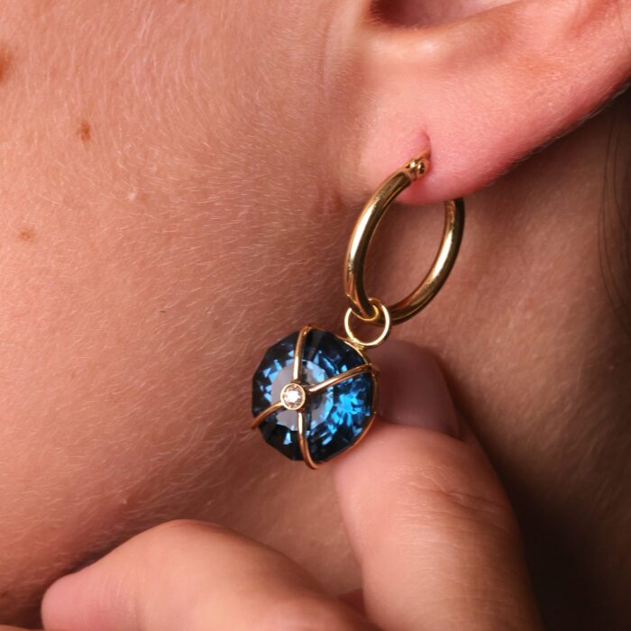 Aurora London Blue Topaz Gem Hoops