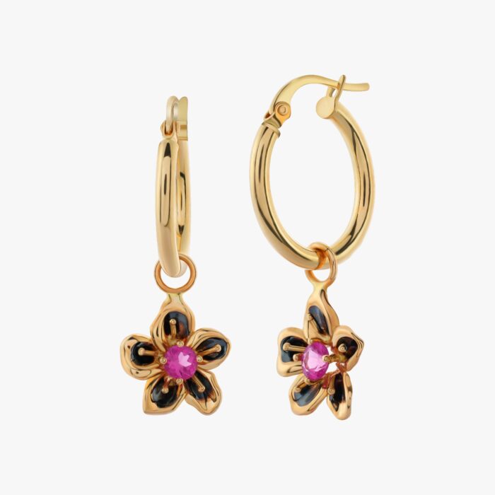 Amalia Pink Tourmaline Periwinkle Hoops