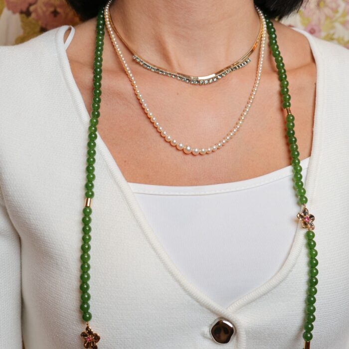 Chrome Diopside Bead Periwinkle Necklace