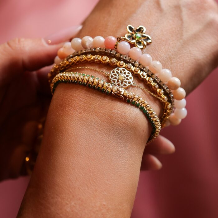 Opal Bead Periwinkle Bracelet