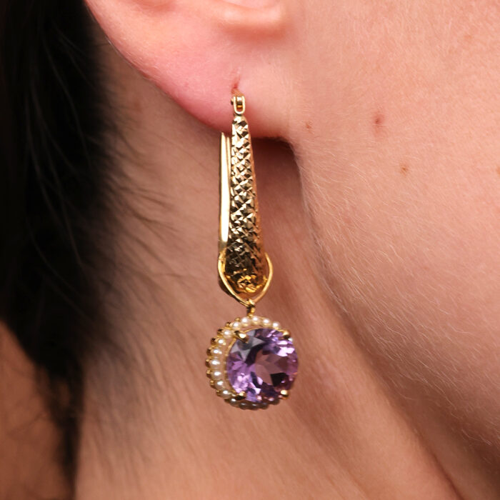 Aurora Patterned Oval Hoop Earrings