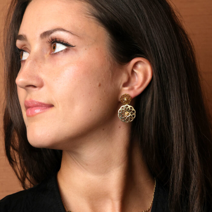 Muharraq Double Earrings with Pearls