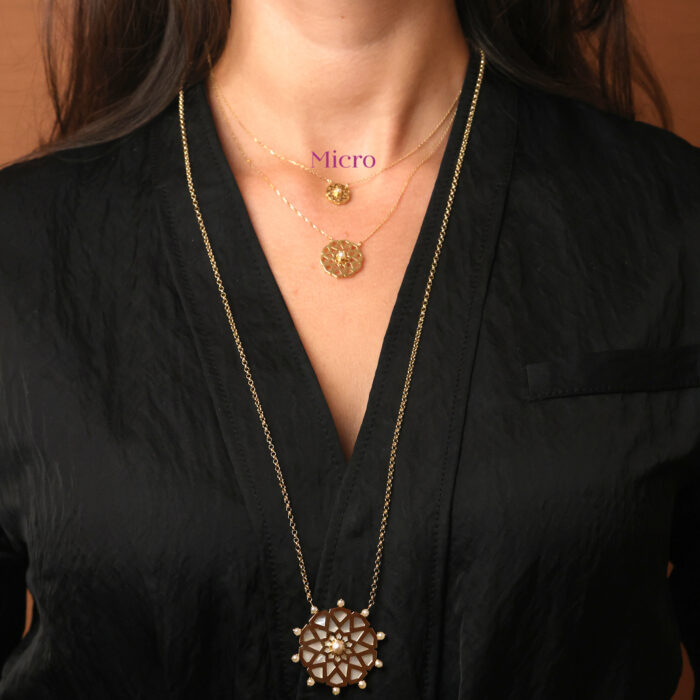 Micro Pendant and Chain with Mother of Pearl
