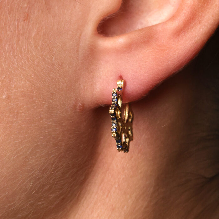 Blue Sapphire Star Earrings