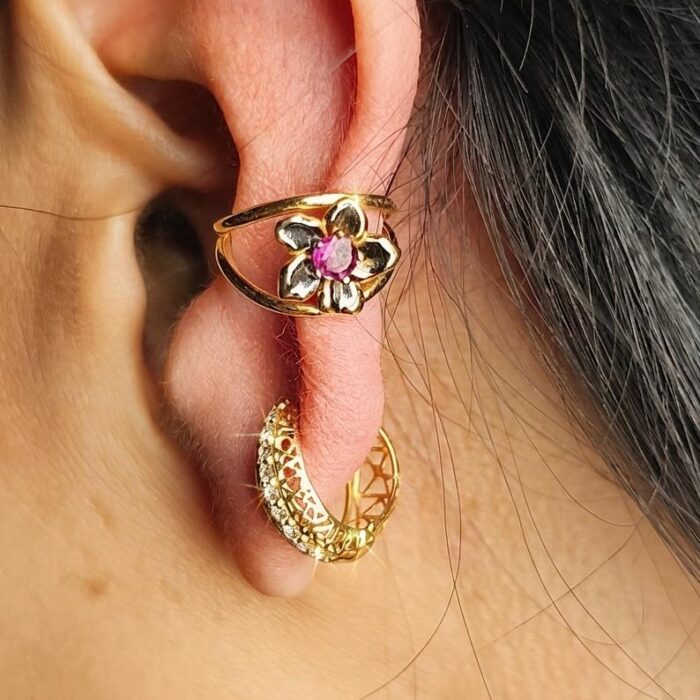 Ear Cuff in Pink Tourmaline