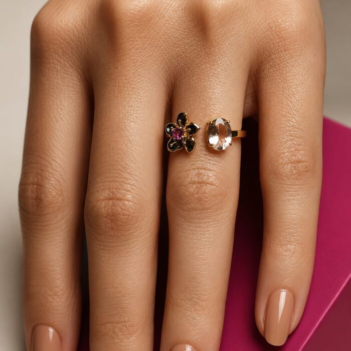 Classic Gem Toi-et-Moi Ring in Morganite and Pink Tourmaline