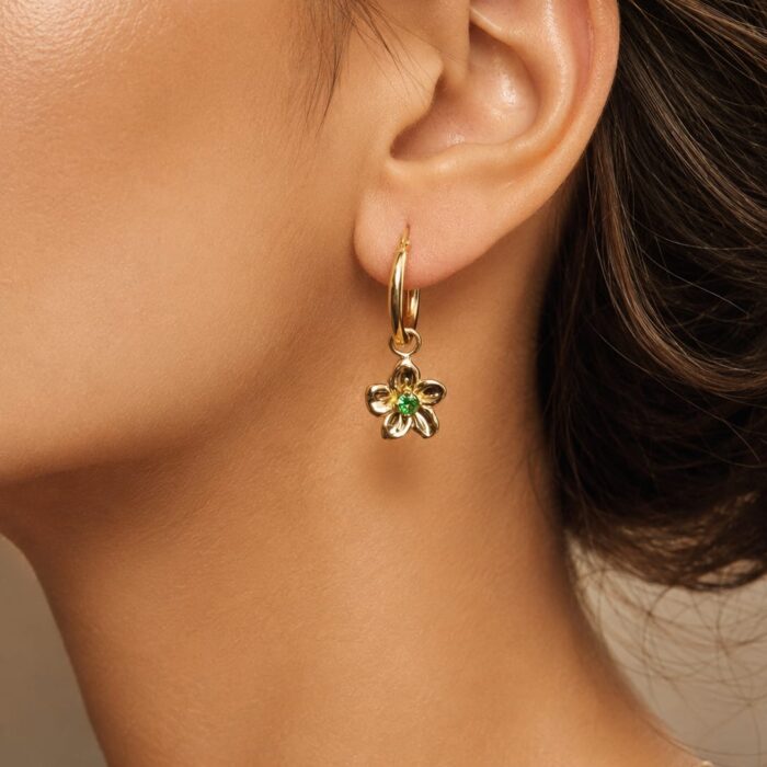 Amalia Hoops in Tsavorite