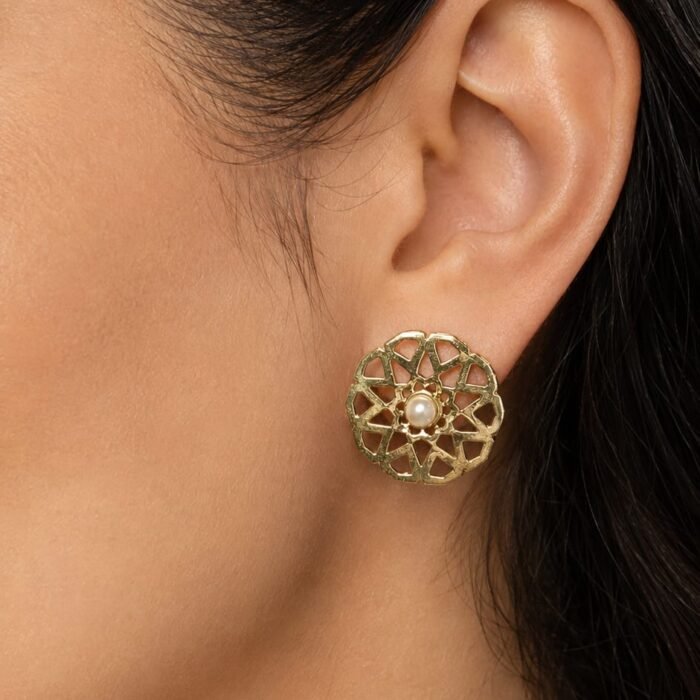 Statement Studs with Bahraini Pearls